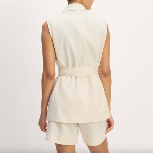 NEW Everlane The Sleeveless Blazer in Buttersmooth Womens 0 Canvas Vest - Picture 4 of 14